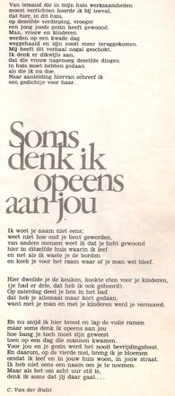 Gedicht 'Soms denk ik opeens aan jou'