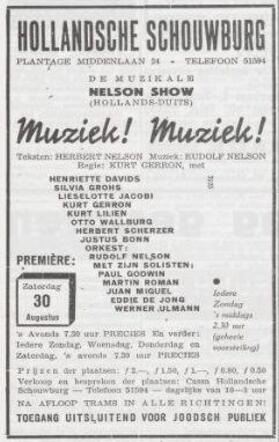 De Muzikale Nelson Show onder regie van Kurt Gerron