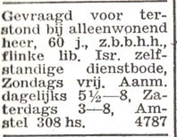 Advertentie van Abraham Grünebaum