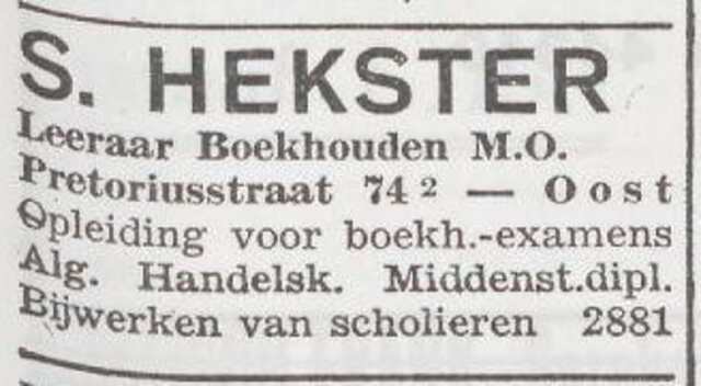 Advertentie van Simon Hekster