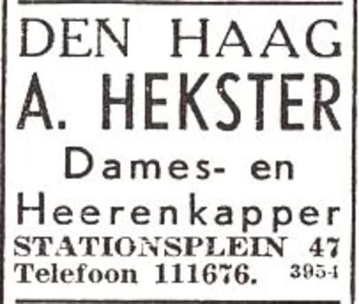 Advertentie van kapper Alexander Hekster