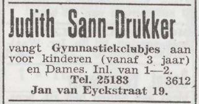 Advertentie van Judith Sann-Drukker