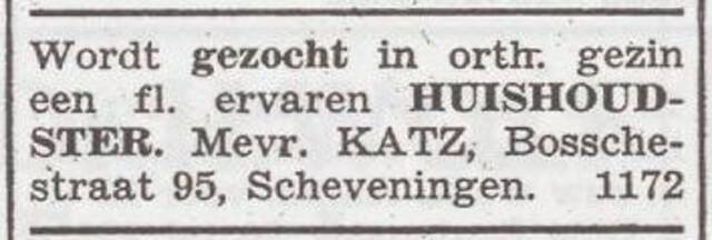 Advertentie van Mindel Kacz-Flachs