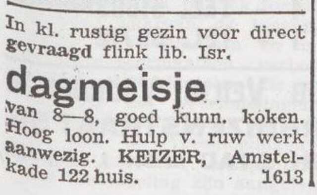 Advertentie van het gezin Nathan Keizer
