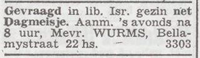 Advertentie van Christina Wurms-Koekoek