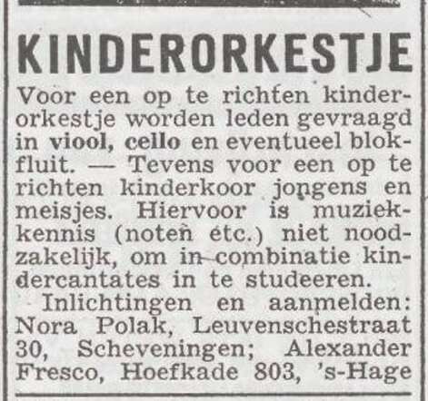 Oprichting kinderkoor- en orkest
