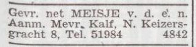 Advertentie 'personeel gevraagd' van Judith Kalf-Kleerekoper