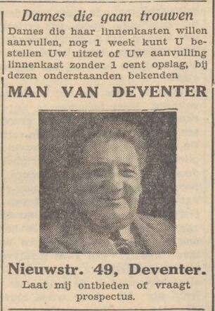 Algemeen Handelsblad 26 september 1939, avond, pag. 8. Adv. Samuel (Sam) Noach, de man van Deventer.