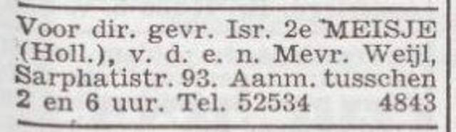 Advertentie 'personeel gevraagd' van Rosalie Weijl-Nieuwkerk