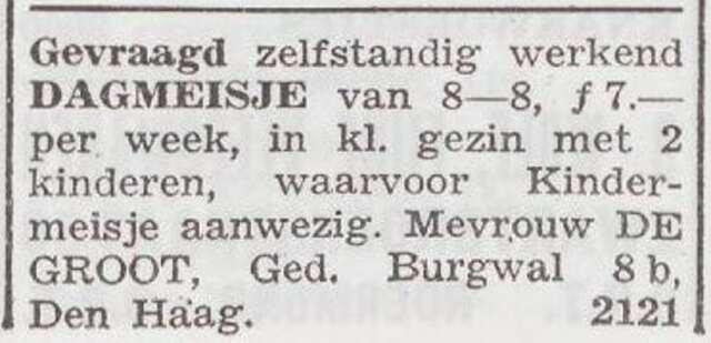 Advertentie van Eva de Groot-Allegro