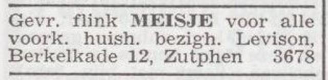 Advertentie 'personeel aangeboden' van Sallie Levison