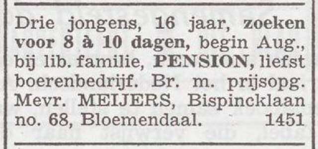 Advertentie van mw. Meijers