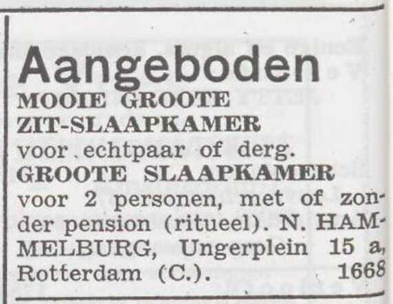 Advertentie 'te huur aangeboden' van Nathan Hammelburg