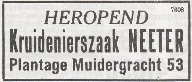 Advertentie van Abraham Neeter