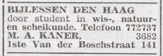 Advertentie van de student Maksymilian Kaner