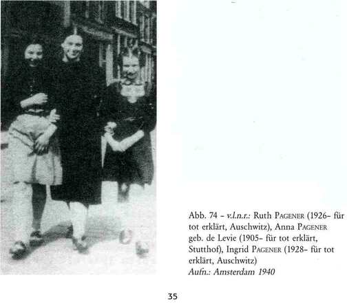 Anna Pagener-de Levie met dochters Ruth en Ingrid