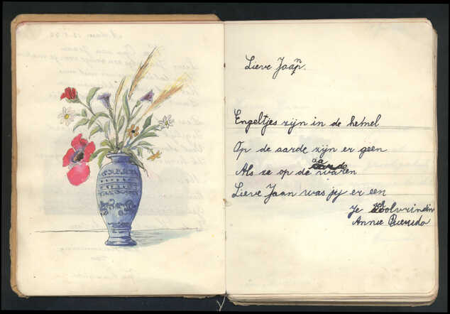 Bijdrage Anna Querido aan poezie-album vriendinnetje
