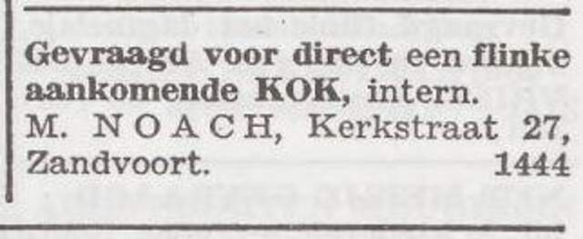 Advertentie van Max Noach