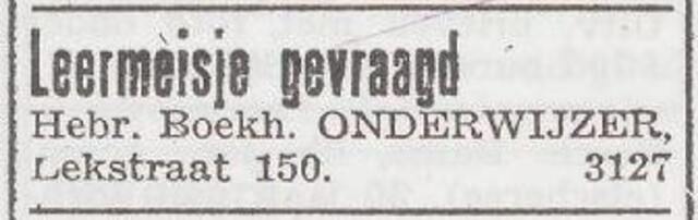 Advertentie van boekhandel Elias Onderwijzer
