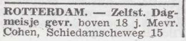 Advertentie van Sibilla Cohen-Fransman
