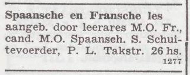 Advertentie van Sara Schuitevoerder