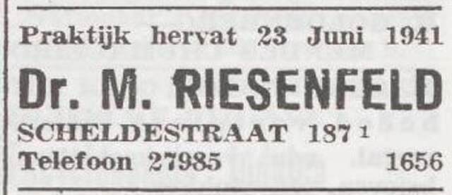 Mededeling van dr. Margot Riesenfeld