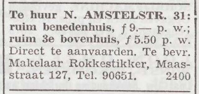 Advertentie van makelaar Elkan Rokkestikker