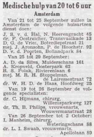 Mededeling artsen Amsterdam