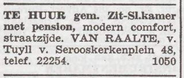 Advertentie te huur aangeboden van Rosa van Raalte-Weisbard