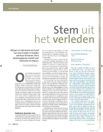 "Stem uit het verleden", blz. 1 (NIW 2012 nr. 27)