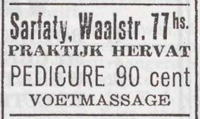 Advertentie van Clara Sarfaty-van Heeks