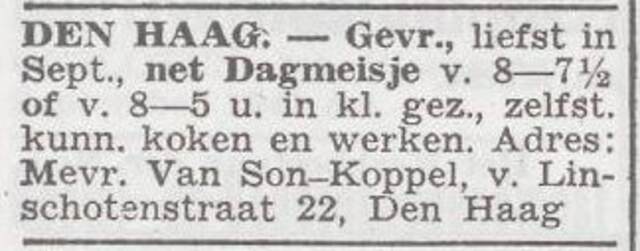 Advertentie van het gezin van Son-Koppel
