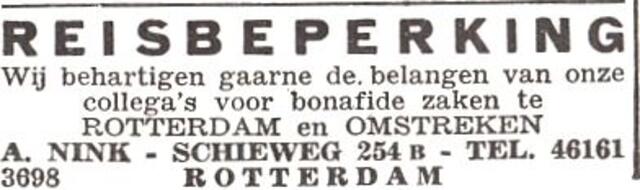 Advertentie van Asser Nenk (Nink)