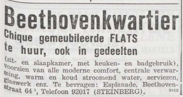 Advertentie van Jean Steinberg