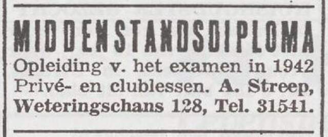 Advertentie van Arnold Streep
