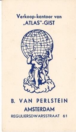 Visitekaartje van Bernard (Foto: archief Van Perlstein)