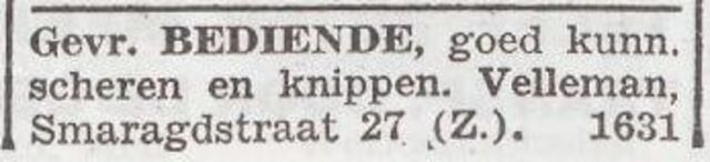 Advertentie van kapper Isaac Velleman