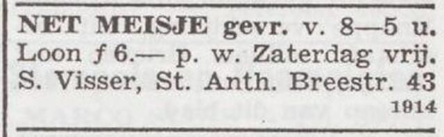 Advertentie van Salomon Visser
