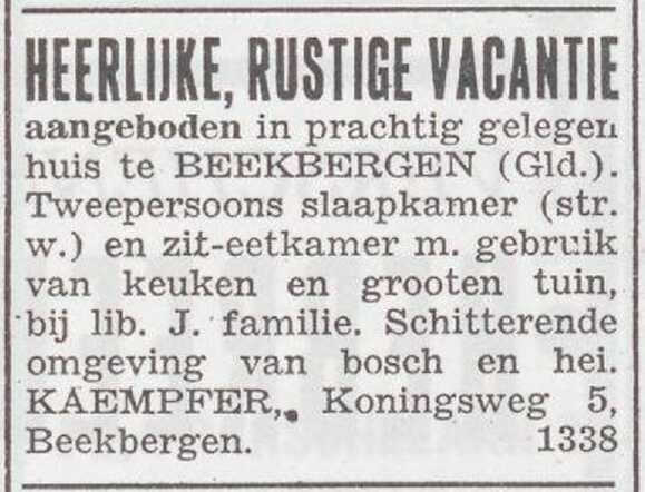 Advertentie van Käthe Jadwiga Kämpfer-Ledermann