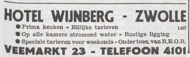 Advertentie van Hotel Wijnberg