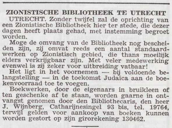 Bibliothecaris Joseph Wijnberg