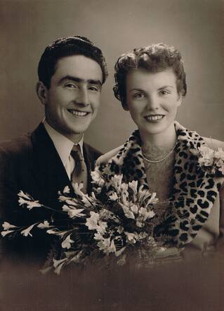 Trouwfoto Barbara en William Rodrigues 1953