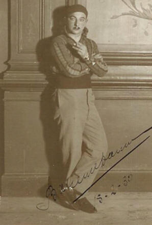 Barend Davidson in de Bajadere operette (van Emmerich Kalmann) op 15 februari 1930