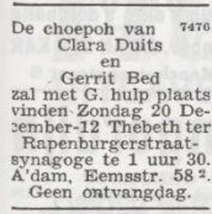 Het huwelijk tussen Clara en Gerrit