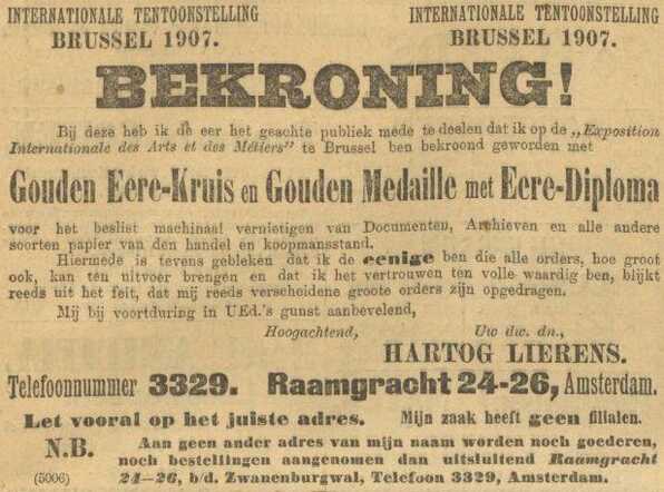 Bekroning. 15-02-1908, Algemeen Handelsblad.