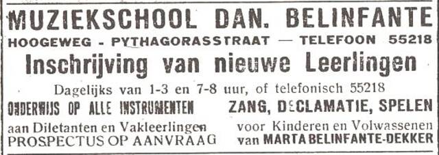 Advertentie van Daniël Belinfante