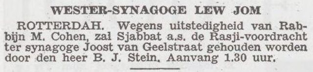 Rasji-voordracht door Benjamin J. Stein