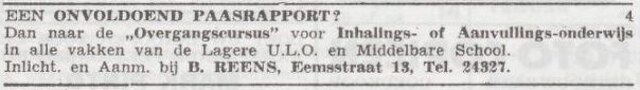 Advertentie van Benjamin Reens