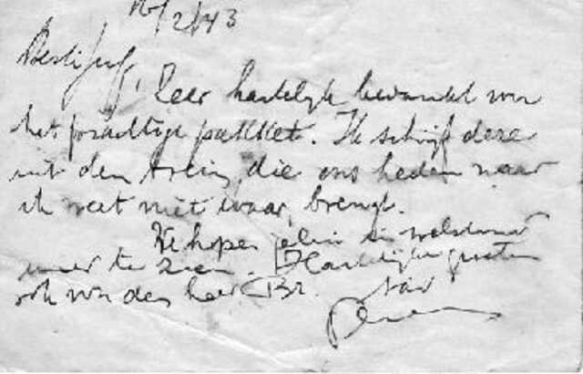 Letter of Bernard Perel