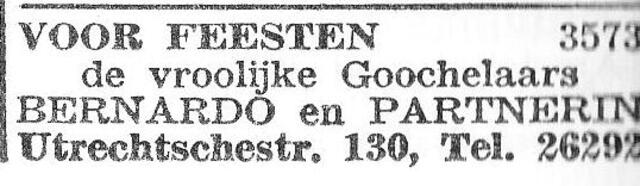 Advertentie van Bernardus Gosschalk